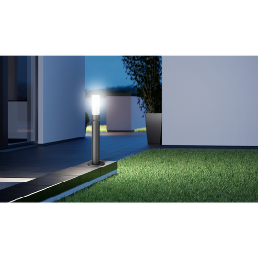 Āra apgaismes stabs ar kustības sensoru, antracīts, LED, 8.7W, 3000K, 575lm, IP44, IK07, sensora attālums 8m un 180°, soft light start, izmēri: d180x770mm, GL 65 S, STEINEL