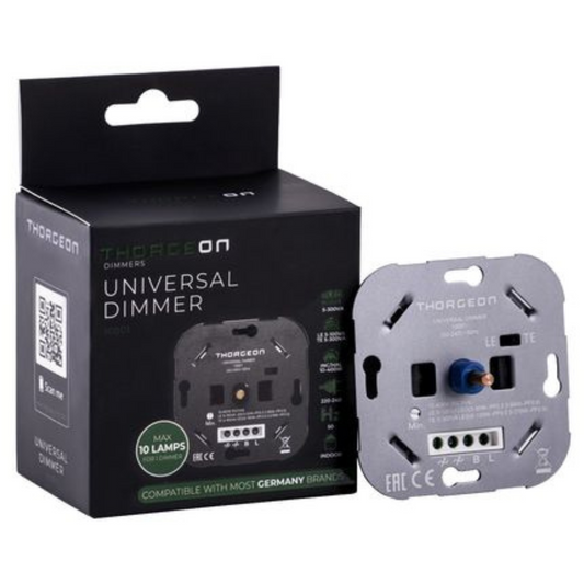 Universāls dimmeris 10-400W, LED 5-300W, mehānisms z/a, 10001 (Iet kopā ar: Siemens, Jung, ABB), Thorgeon