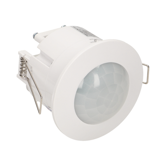 Infrasarkanais kustības sensors z/a, darbības diapazons 360grādi - 6m, 3-2000LUX, 1200W, 76x75.6mm, balts