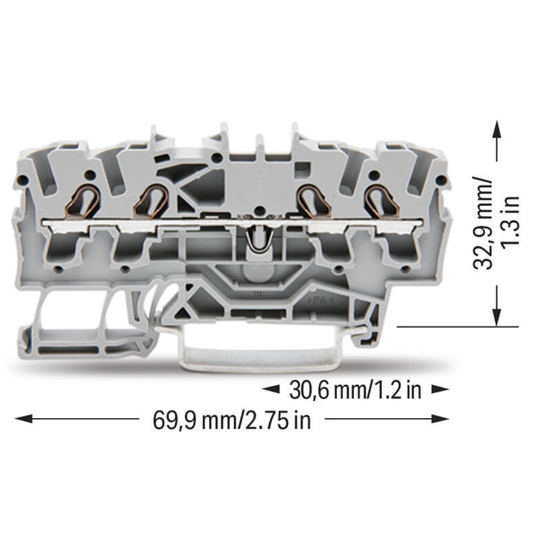 WAGO Savienojumu DIN spaile 4-vietīga TOPJOB S, 2002-1401, 0.25-4mm², pelēka