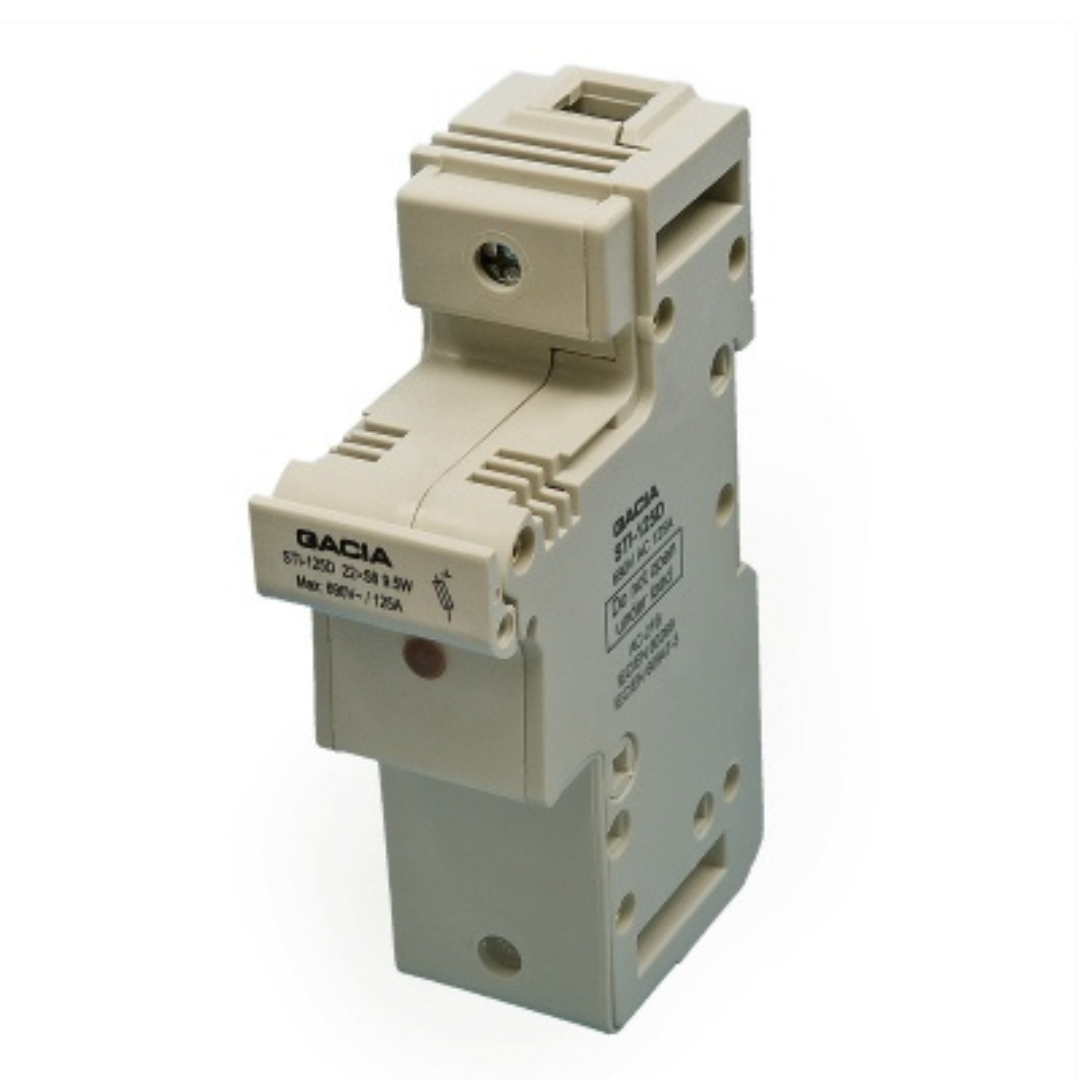Cilindrisko drošinātāju 22x58 blokslēdzis, LED, 1P, 125A, 690V, STID-125-1, GACIA