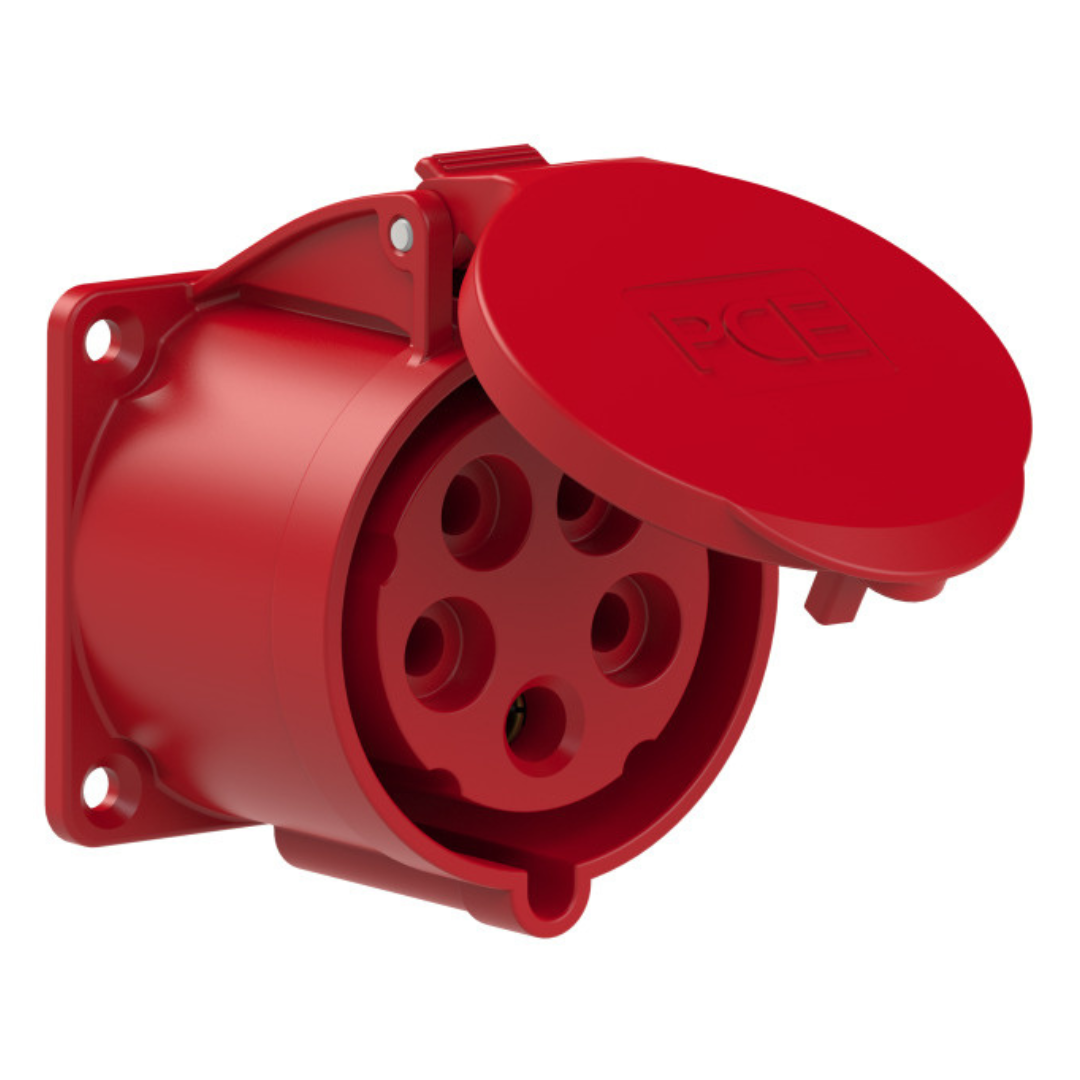 Kontaktligzda z/a 5P 32A (3P+N+PE) 6h IP44/54 (70x70mm) sarkana, PCE