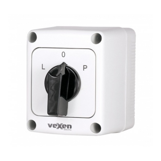 Motora reversa slēdzis L-0-R, 3P, 16A, IP65, PNRS1611, Vexen