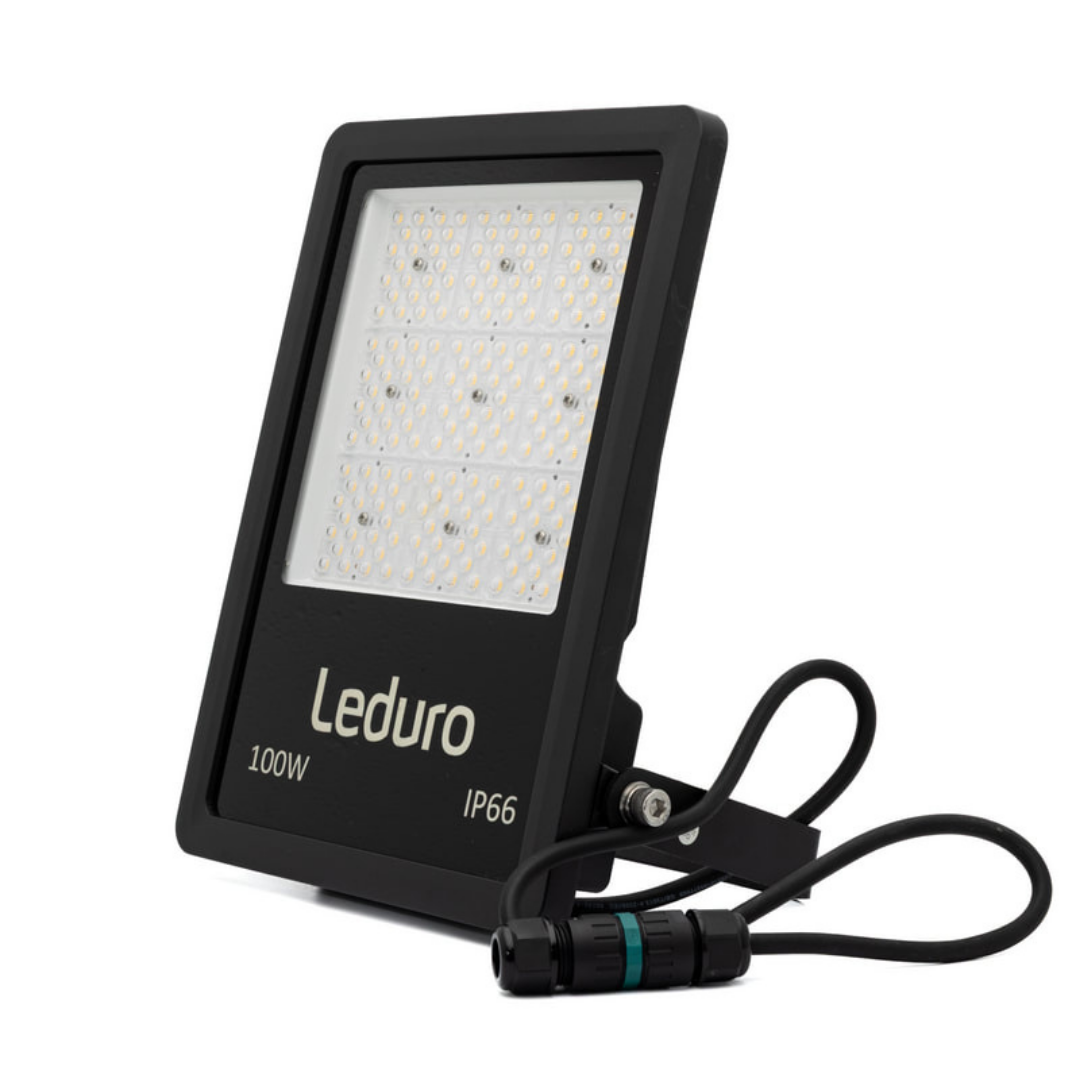 LED Prožektors PRO5, IP65, 100W, 4000K, 15000Lm, 295x242x48mm, melns, LEDURO