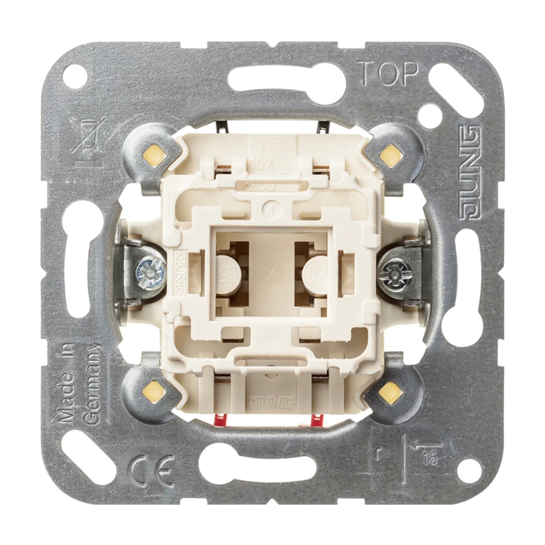 Slēdzis vienam taustiņam 2-polu (var atslegt fāzi un nulli) 10 AX / 250 V, mehānisms z/a, 502U
