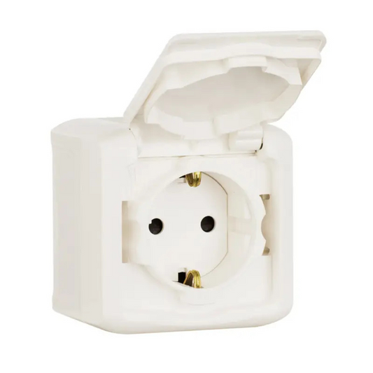 Rozete v/a, a/z, IP44, balta, 16A, 250V, Forix, Legrand