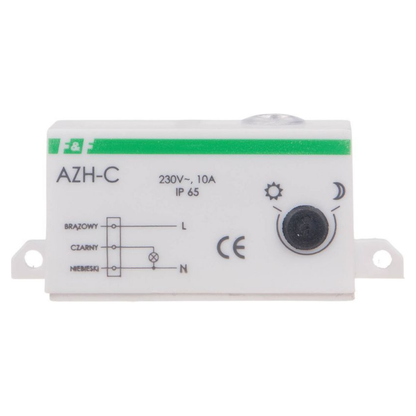 Fotorelejs, virsapmetuma, MINI, 10A, 230V, IP65, 2-1000Lx, 81x33x25mm, AZH-C, F&F