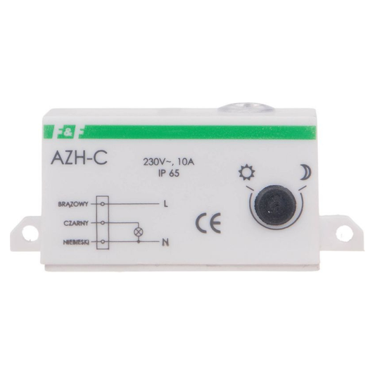 Fotorelejs, virsapmetuma, MINI, 10A, 230V, IP65, 2-1000Lx, 81x33x25mm, AZH-C, F&F