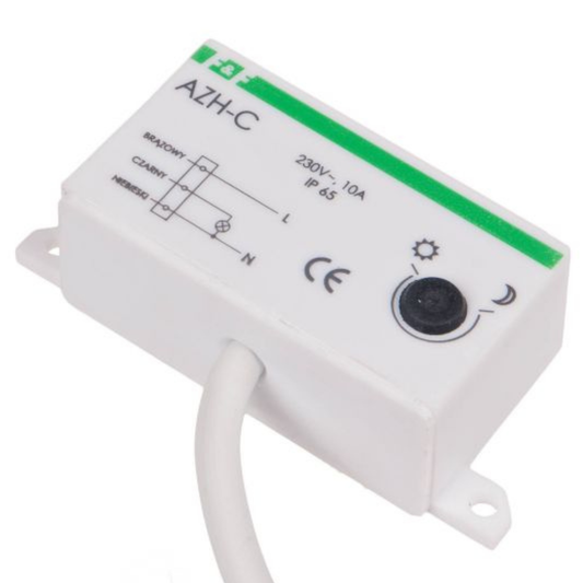 Fotorelejs, virsapmetuma, MINI, 10A, 230V, IP65, 2-1000Lx, 81x33x25mm, AZH-C, F&F