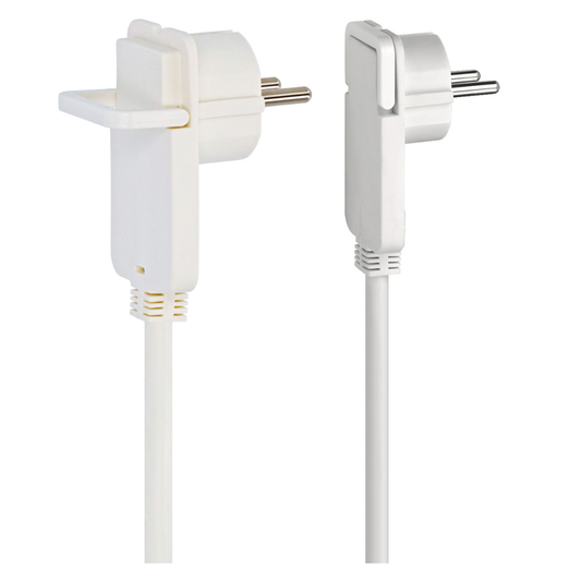 Pagarinātājs 10m, ar 1 palakanu rozeti, 3x1.5mm2 VV, balts, labi noder piemēram aiz mēbelēm kur ir maz vietas lai iespraust dakšu