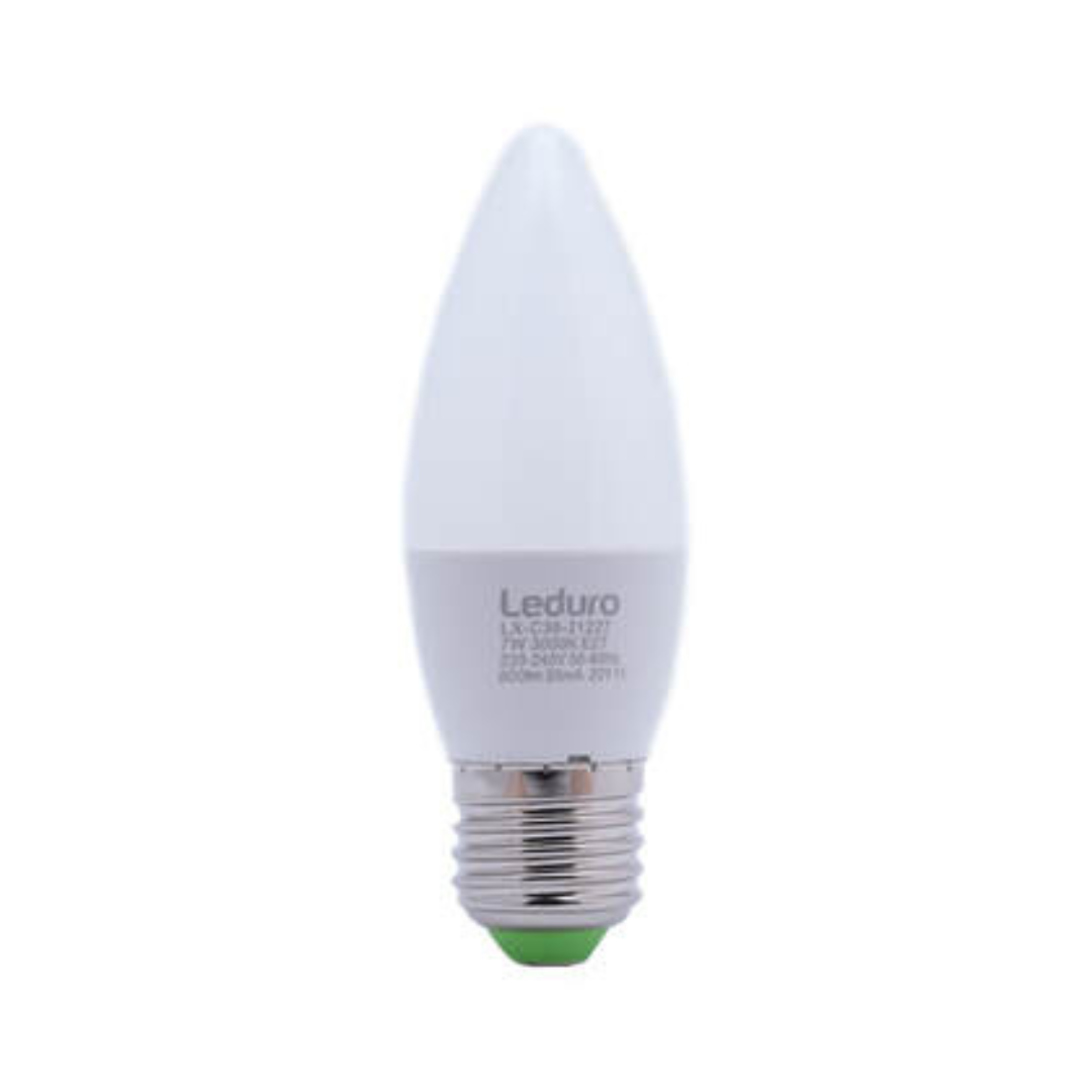 LED spuldze 7W, E27, 3000K, 600lm, C38, Leduro