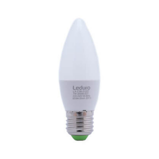 LED spuldze 7W, E27, 3000K, 600lm, C38, Leduro