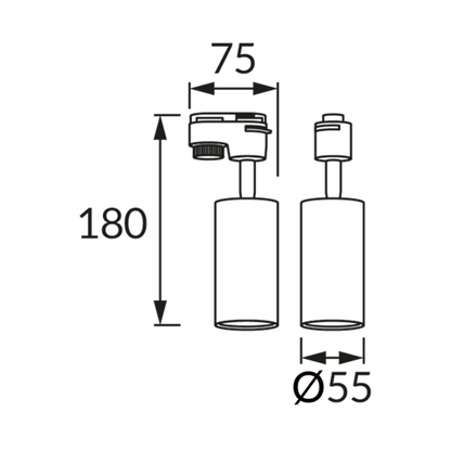 Gaismeklis spot 1F sliedei, melns, GU10, max 35W, IP20, 220-240V, STRUHM DARIA TRA
