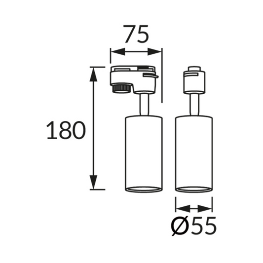 Gaismeklis spot 1F sliedei, melns, GU10, max 35W, IP20, 220-240V, STRUHM DARIA TRA