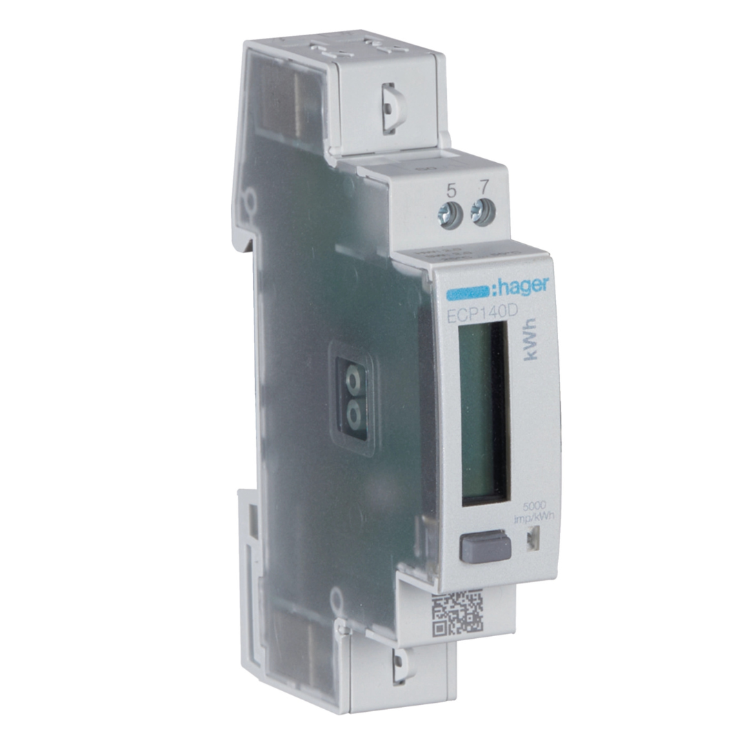 Elektro enerģijas skaitītājs, 1-fāzes, tiešā slēguma, 40A, MID, HAGER