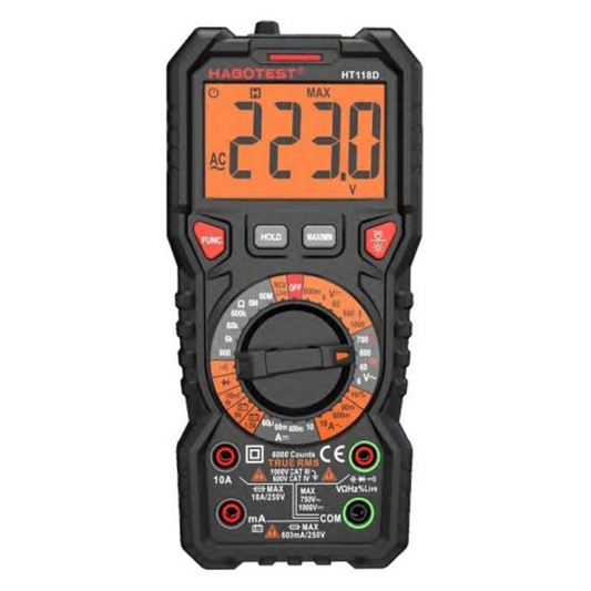 Multimetrs, DC1000V/10A, AC750V/10A, HT118D, HABOTEST