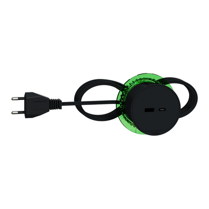 Galdā iebuvējams USB lādētājs (60 mm caurumā), antracīts, 3.1A, Type A + Type C, INS44009, Unica sistēma+, Schneider Electric
