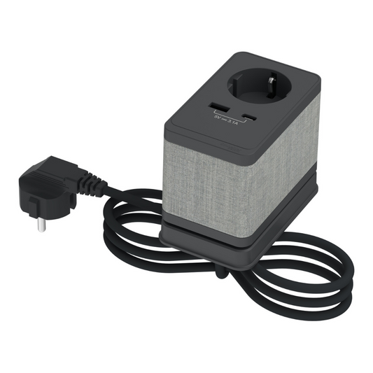 Galda bloks S, kontaktligzda, antracīts, 16A, 250V, MAX 3680W, USB - 5V 3.1A, INS44051, Unica sistēma+, Schneider Electric