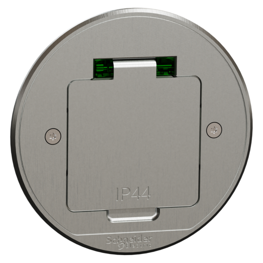 Grīdas kontaktligzda, apaļa, metāls, IP44, Unica system+