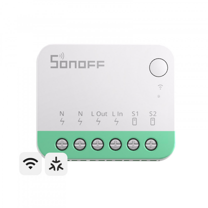 Viedais WiFi slēdzis, 1 kanāls, savietojams ar matricu, 10A, AC 100-240V, 2400W, SONOFF