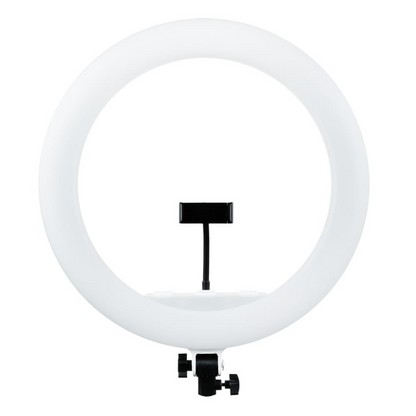 LED gredzena lampa MITOYA, komplekts, MTY18C BALTA 45cm + F200 statīvs