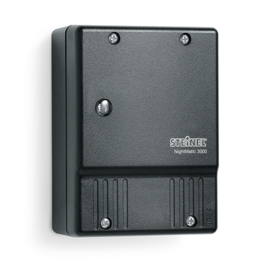 Krēslas slēdzis NightMatic 3000, virsapmetuma, IP54, 2000W, 2-1000lux, melns, STEINEL