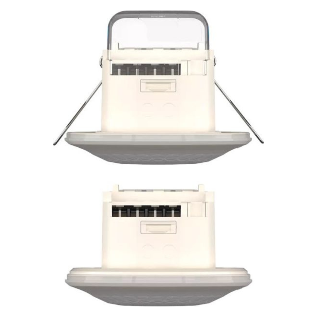 Infrasarkanais kustības sensors, iebūvēšanai griestos, balts, darbības zona līdz Ø12m, IP54, 360°, LUXA 103 S360-100-12 DE-UP WH, THEBEN