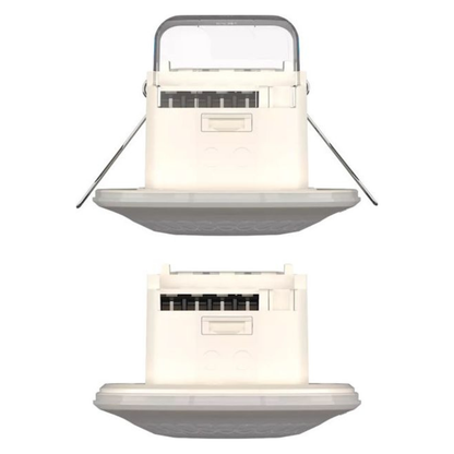 Infrasarkanais kustības sensors, iebūvēšanai griestos, balts, darbības zona līdz Ø12m, IP54, 360°, LUXA 103 S360-100-12 DE-UP WH, THEBEN