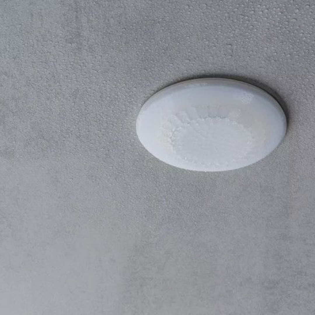 Infrasarkanais kustības sensors, iebūvēšanai griestos, balts, darbības zona līdz Ø12m, IP54, 360°, LUXA 103 S360-100-12 DE-UP WH, THEBEN