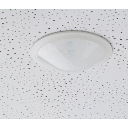 Infrasarkanais kustības sensors, iebūvēšanai griestos, balts, darbības zona līdz Ø8m, IP54, 360°, theRonda S360-100 DE WH, THEBEN