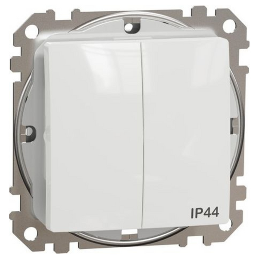 Slēdzis 1+1 IP44 10AX, balts, Sedna Design