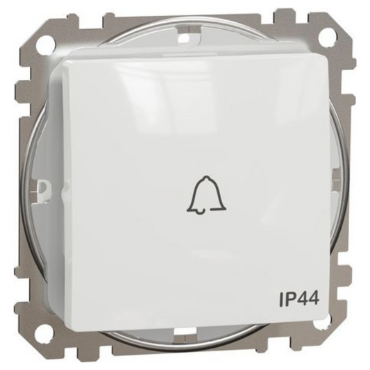 Zvanu poga ar simbolu 10A, IP44, balts, Sedna Design