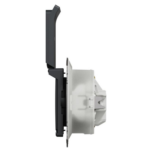 Kontaktligzda IP44 a/z ar vāku ar skrūvēm, antracīts, Sedna Design