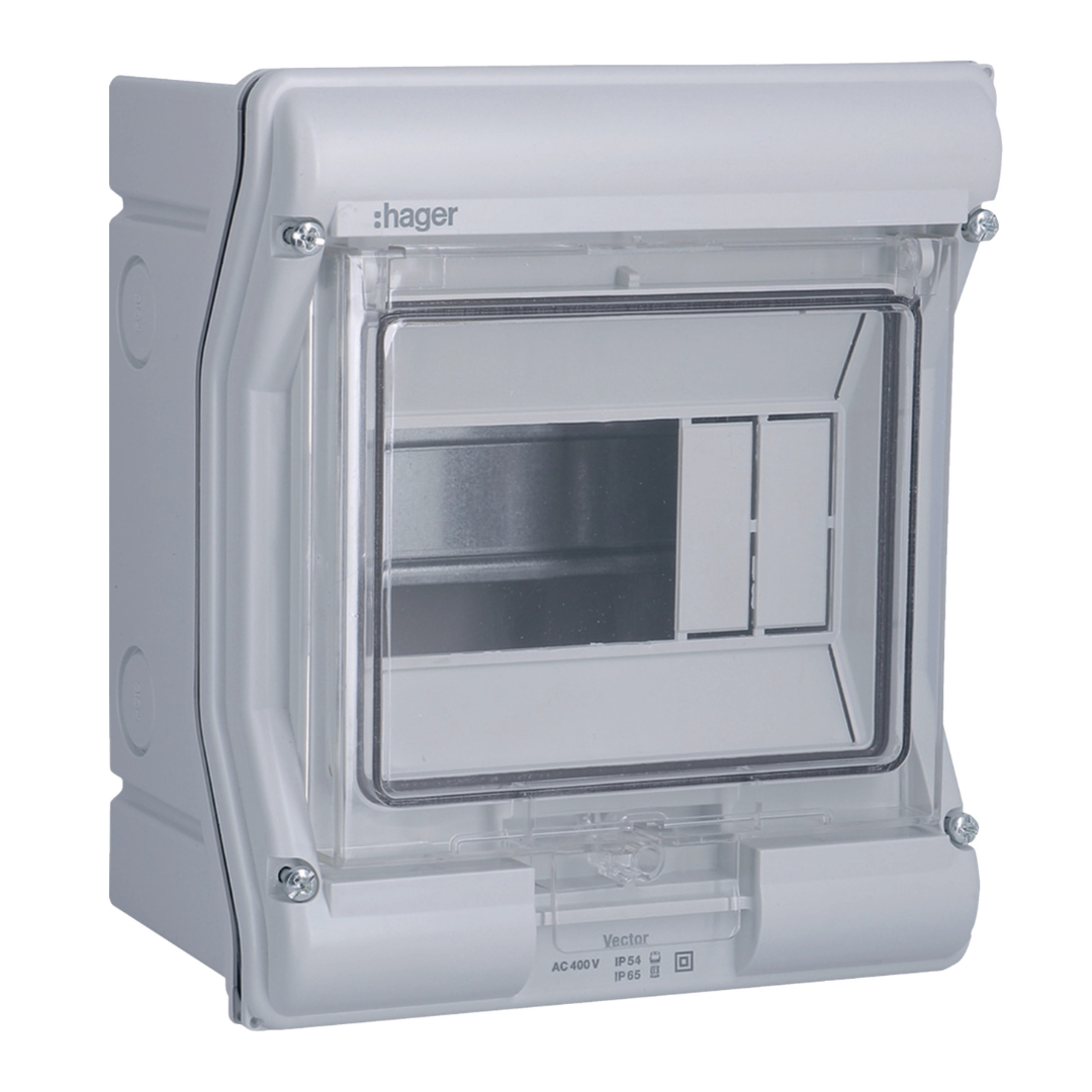 VECTOR virsapmetuma sadalne, IP65, 6 mod., 190x165x113mm, HAGER
