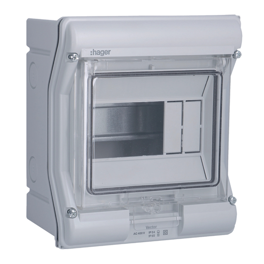 VECTOR virsapmetuma sadalne, IP65, 6 mod., 190x165x113mm, HAGER