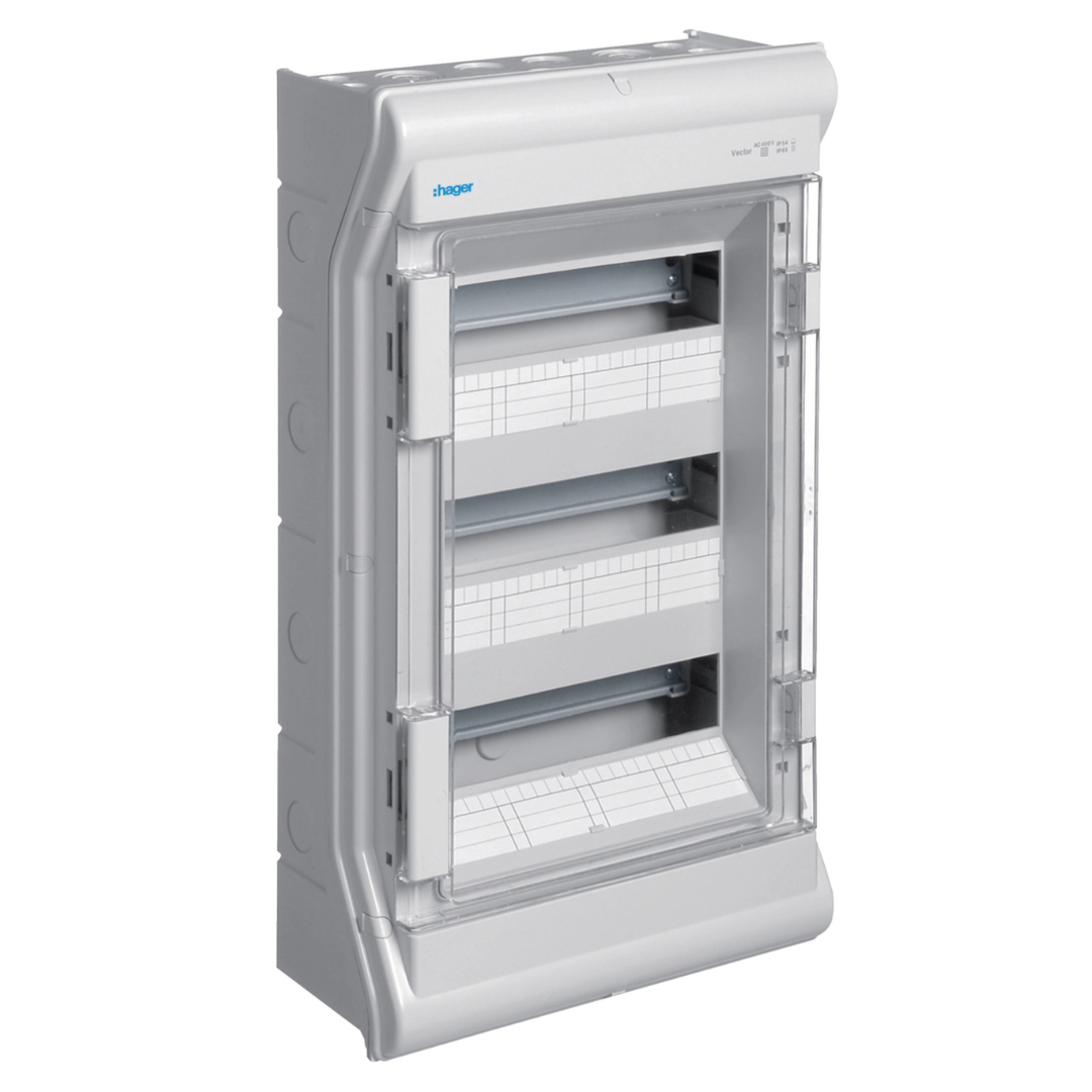 VECTOR virsapmetuma sadalne, IP65, 36 mod., 552x310x151mm, HAGER