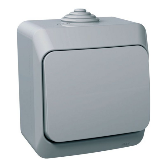 Pārslēdzis IP44, pelēks, virsapmetuma, Cedar Plus, Schneider Electric