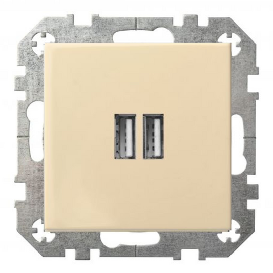 USB lādētājs 2xUSB (A+A) 3.4A, smilškrāsa, Liregus EPSILON