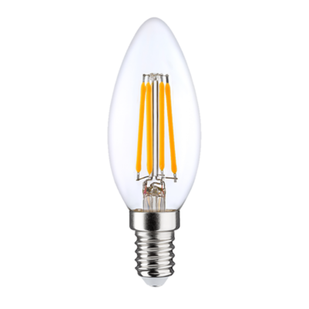 LED spuldze Filament 6W, E14, 3000K, 810lm, C35, Leduro