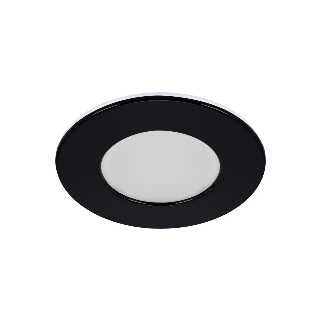 LED gaismeklis iebūvējams, melns, 7W, ar maināmu spektru CCT, IP54, IDEUS