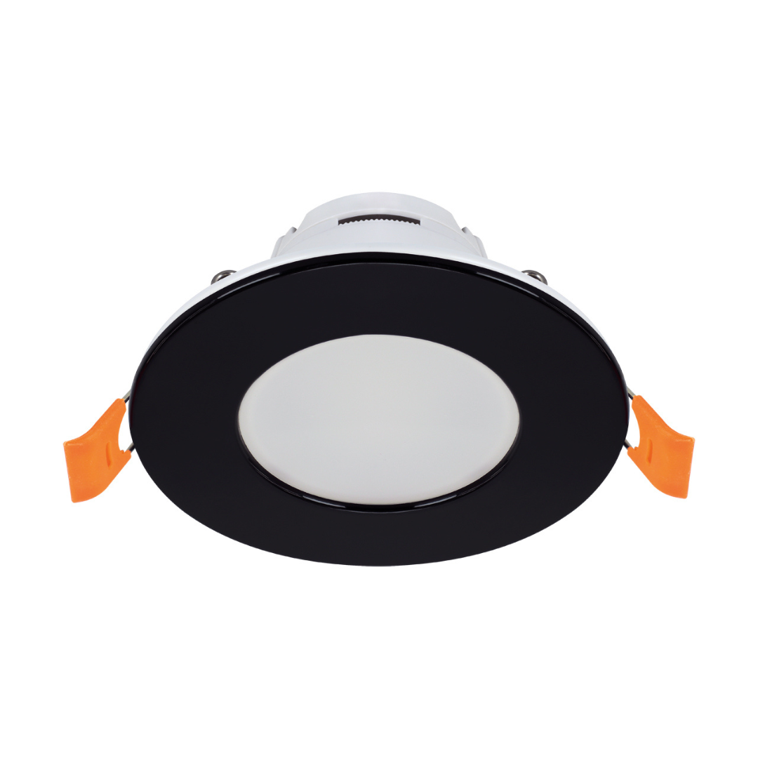 LED gaismeklis iebūvējams, melns, 7W, ar maināmu spektru CCT, IP54, IDEUS
