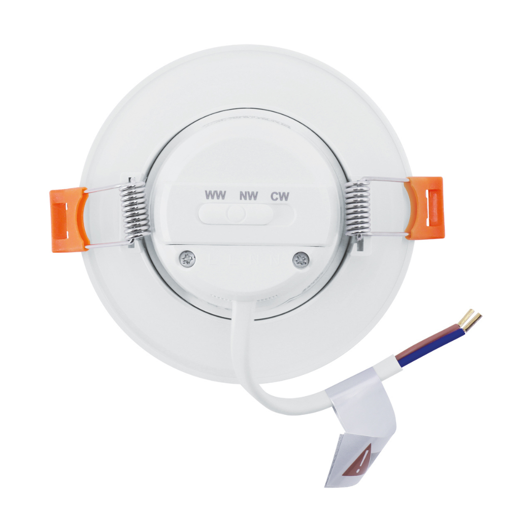 LED gaismeklis iebūvējams, balts, 7W, ar maināmu spektru CCT, IP54, IDEUS