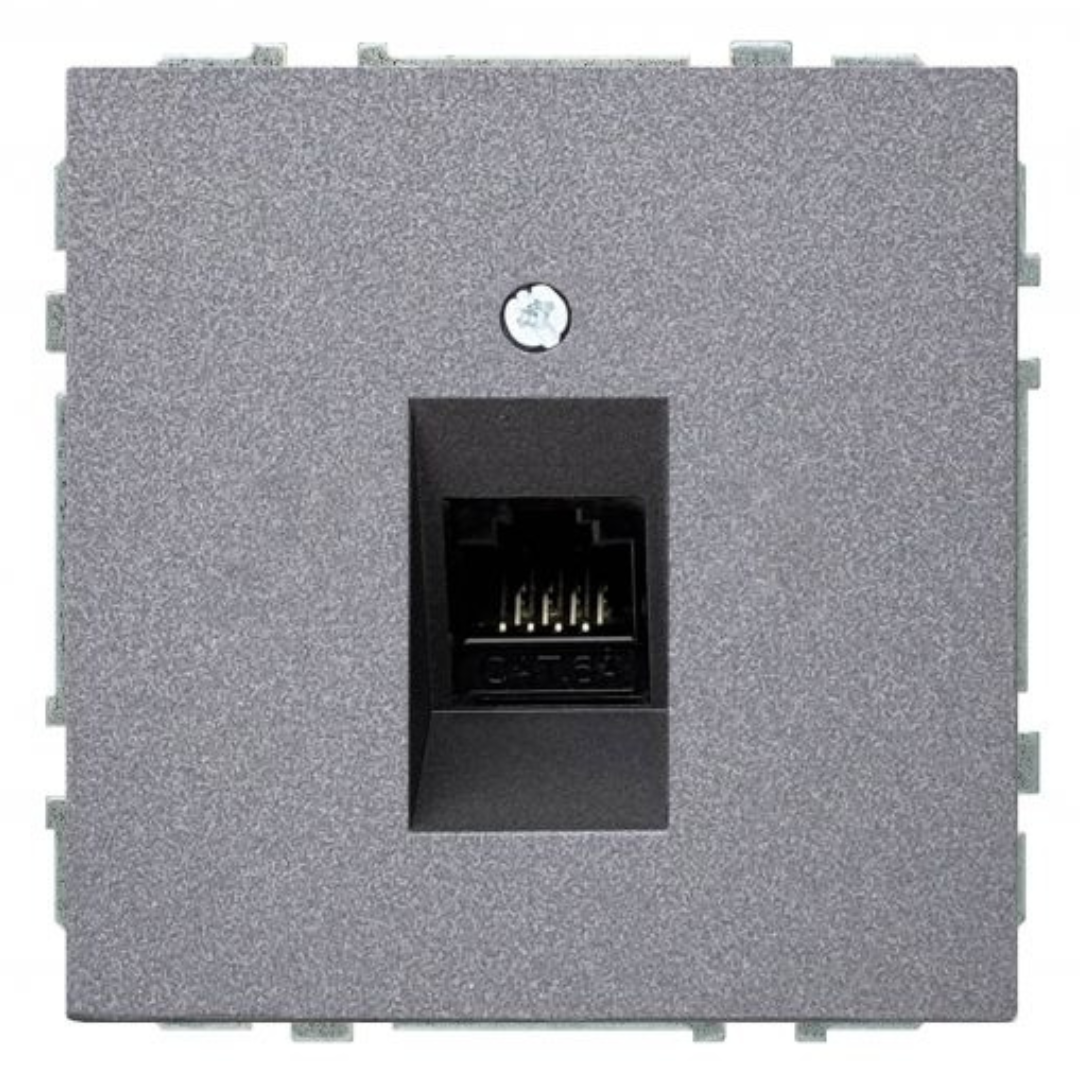 1xRJ45 datu kontaktligzda CAT6E UTP, melna-matēta (antracīts), bez rāmja, Liregus MODERN