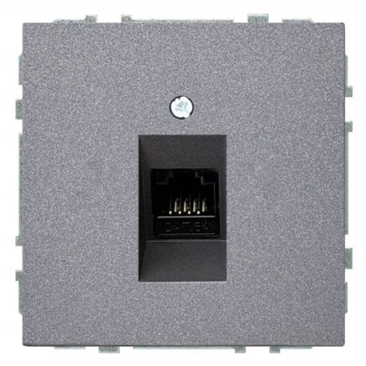 1xRJ45 datu kontaktligzda CAT6E UTP, melna-matēta (antracīts), bez rāmja, Liregus MODERN