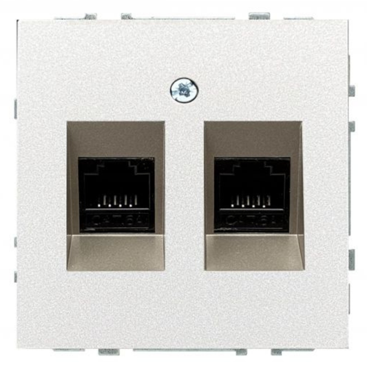 2xRJ45 datu kontaktligzda CAT6E UTP, šampanieša, bez rāmja, Liregus MODERN
