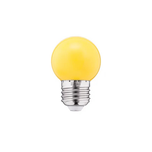 LED spuldze 1W, G45, E27, 240V, 55lm, dzeltena, THORGEON