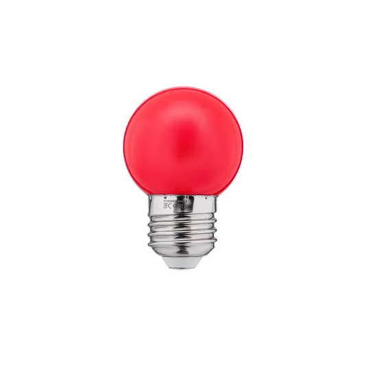 LED spuldze 1W, G45, E27, 240V, 10lm, sarkana, THORGEON