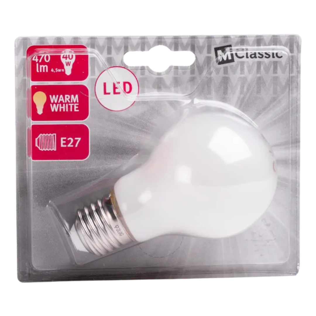 LED spuldze 4.5W, A60, E27, 2700K, 470lm, Migros (by Philips)