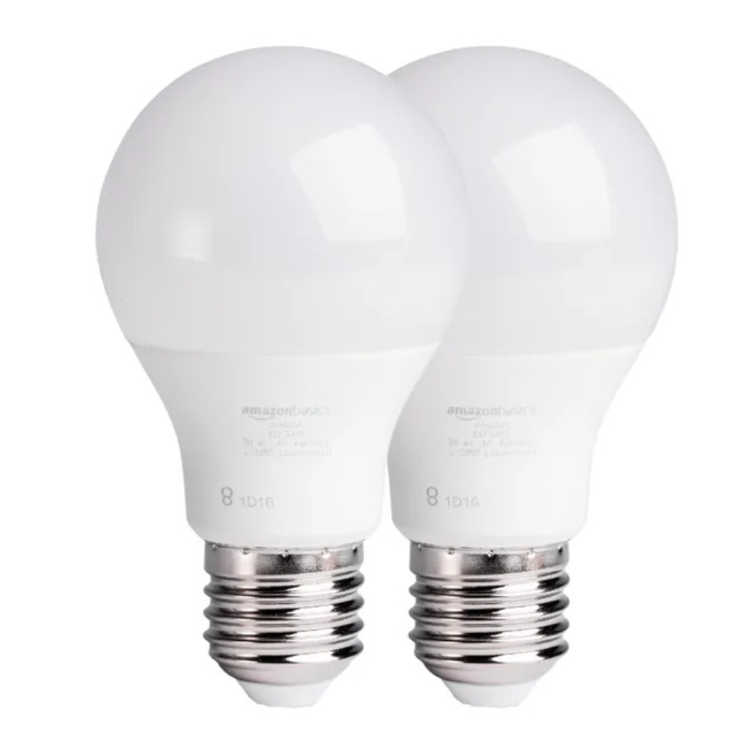 LED spuldze 9W, A60, E27, 2700K, 806lm, cena par komplektu - 2 gab., Amazonbasics