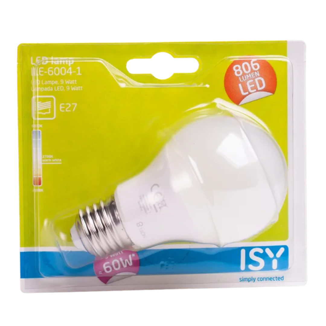 LED spuldze 9W, A60, E27, 2700K, 806lm, ISY (by Philips)